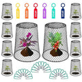 Feel Natural Plant Covers from Animals, 10 Pcs 9.25"x9.45" Wire Garden Cloches for Plants, Metal Plant Cages for Outdoor Plants, Anti-Rust Plant Protector to Keep Rabbits & Squirrels Out