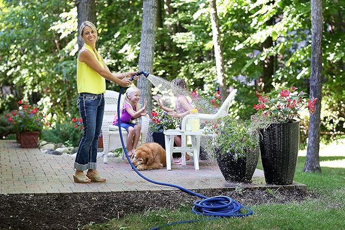 Dramm ColorStorm Premium Rubber Garden Hose – 25 ft Heavy Duty 5/8" Water Hose – Kink Resistant, Crush-Proof Nickel-Plated Couplings – Made in USA - Yellow
