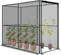 Outsunny Crop Cage, 6.6' x 3.3' x 5.2' Large Plant Protection Tent with Roll-Up Zippered Door, Outdoor Garden Cage for Vegetables, Flowers, Fruits, Raised Beds, Black