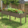 MUPATER 6'x1.8' Raised Garden Bed, Elevated Planter Box with 8 Drainage Holes, 6.8 Cubic Feet Potting Space, Wood Raised Garden Beds Outdoor with Six Legs for Garden, Patio and Greenhouse, Brown