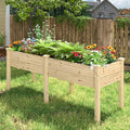 MUPATER 6x1.8ft Raised Garden Bed with Legs, Planter Box with Drainage Holes, Wood Raised Bed Garden for Plants, Vegetables, Flowers, Herbs, 309 lbs Capacity, 6.8 Cubic Feet Big Space, Natural Wood