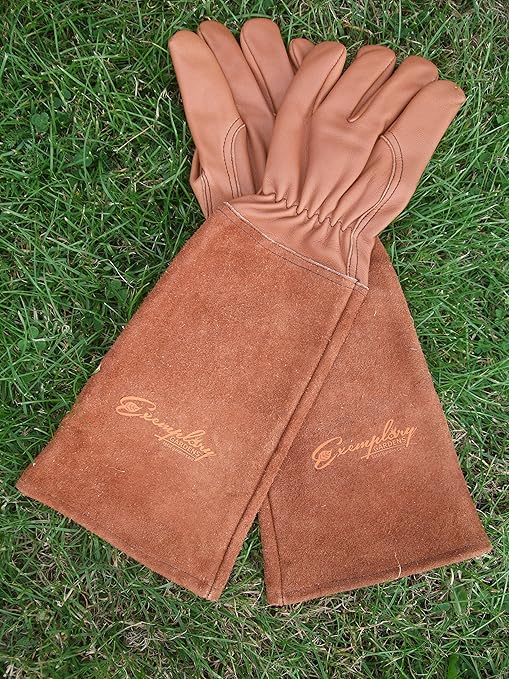 Rose Pruning Gloves for Men and Women - Thorn Proof Goatskin Leather Gardening Gloves with Gauntlet
