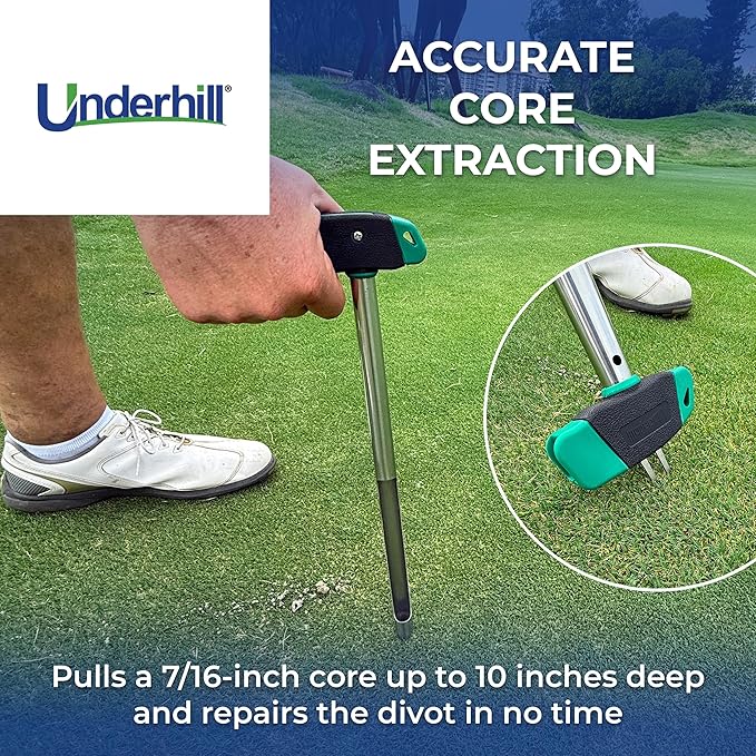 Underhill 18" Easy Reach Soil Sampler Probe Sampling Rod for Lawn, House Plants with Ball Mark Tool, TSP-SS18