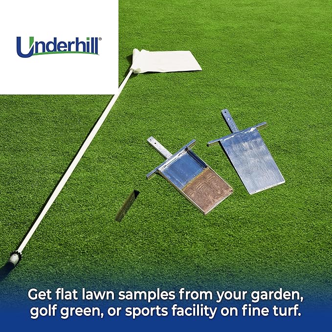 Underhill Sampler Shovel Soil Probe for Testing Lawn and Turf, T Handle, Yard and Gardening Hand Tools, TSP-8x4, Stainless Steel