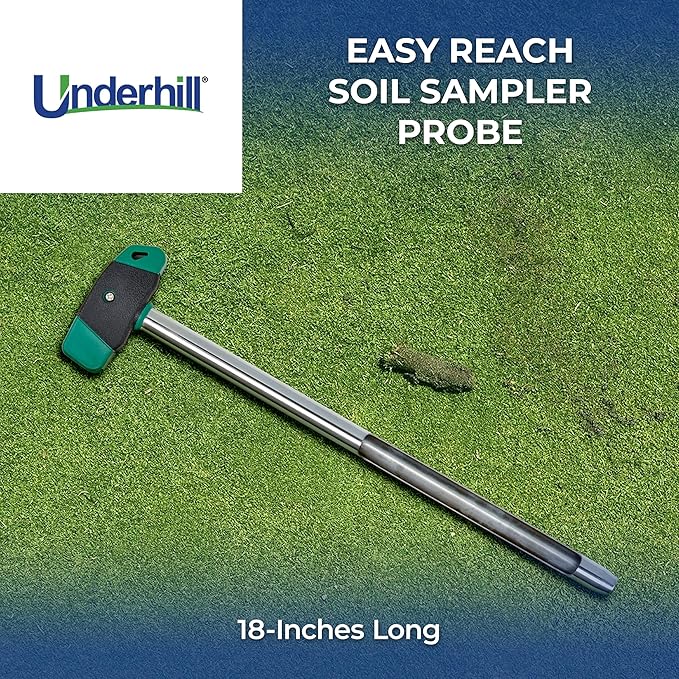 Underhill 18" Easy Reach Soil Sampler Probe Sampling Rod for Lawn, House Plants with Ball Mark Tool, TSP-SS18